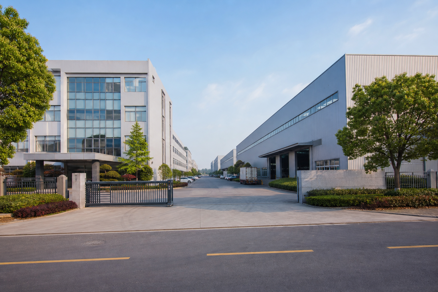 Modern lingerie factory exterior