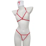 White Red-Trim Nurse Bikini Costume