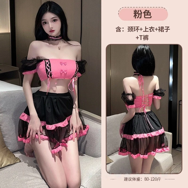 Pink Mesh Maid Princess Costume detail image 2