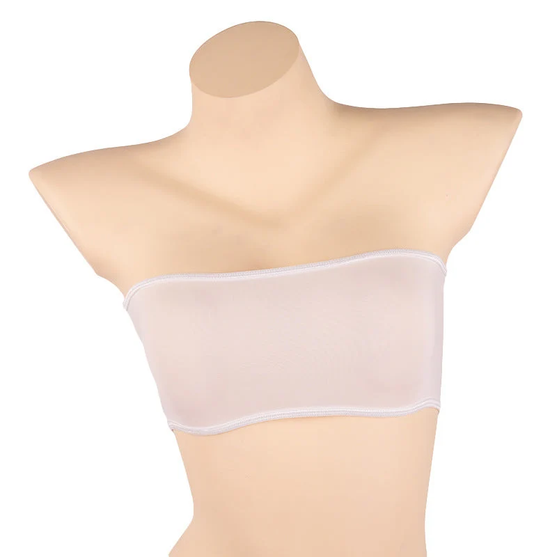 White Sheer Ice-Silk Bandeau Lingerie detail image 3