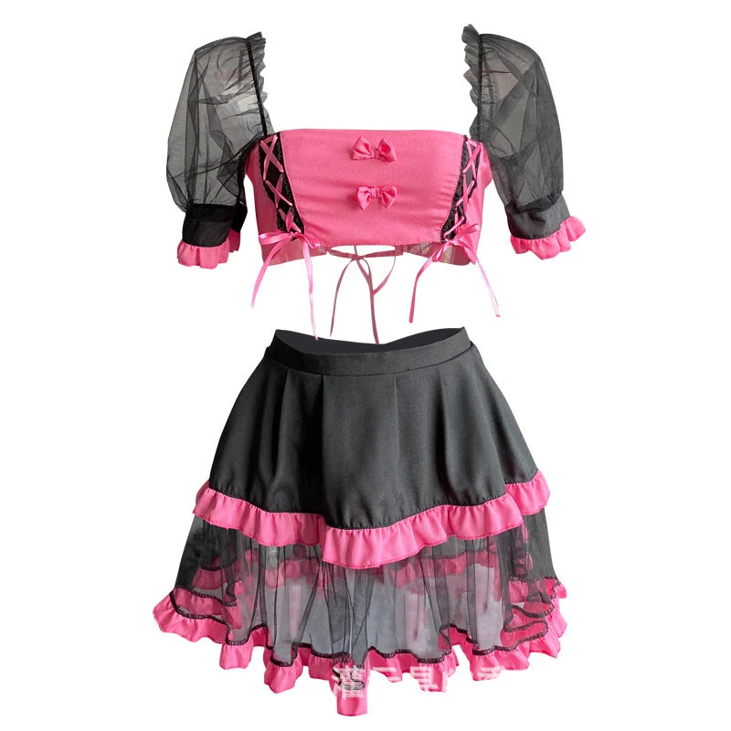 Pink Mesh Maid Princess Costume detail image 3