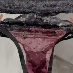 Burgundy Sheer Lace Strap Panty