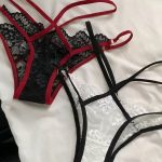 Red and Black Strappy Lace Panty
