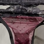 Burgundy Sheer Lace Strap Panty