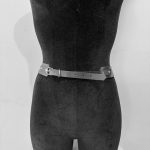 Adjustable PU leather waist belt rear detail