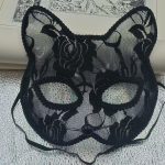 Detail view of Lace Catwoman Masquerade Mask