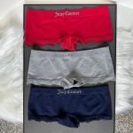 Detail view of Red Lace-Trim Low-Rise Bikini Panty